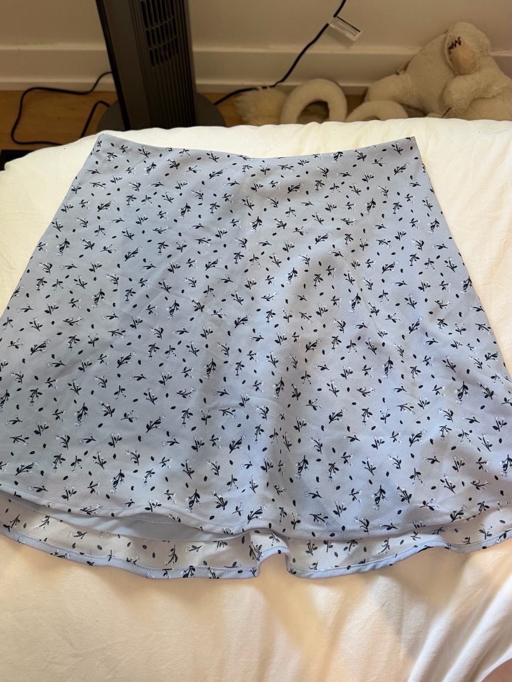 H&M Light Blue FloralMini Skirt
